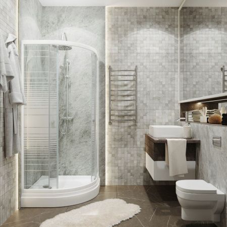 Душевой уголок Тритон Стандарт Щ0000061805 90х90 стекло с рисунком профиль белый с поддоном