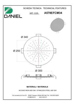 Верхний душ Daniel A578EFCM34 хром