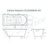 Ванна чугунная Delice Maestro DLR230646-AS 200х85 пристенная прямоугольная без ножек с антискользящим покрытием