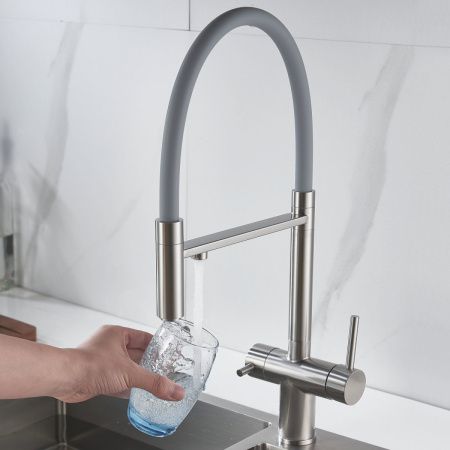 Смеситель для кухни Shevanik S178L на мойку сатин