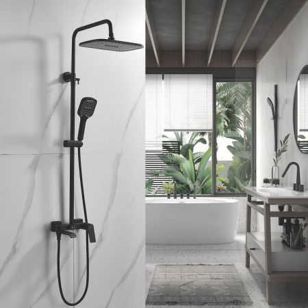 Душевая стойка Shevanik S4136H настенная цвет черный