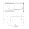 Ванна акриловая Timo RITTA RITTA1570-KT15-SPV1505-FP15H 150х70 пристенная прямоугольная с каркасом