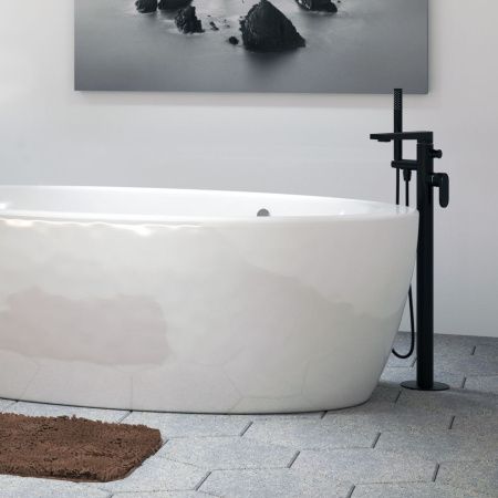 Смеситель для ванны и душа Wasserkraft Elbe 7400 7421 напольный черный