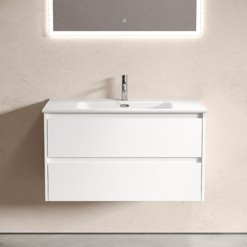 Тумба под раковину Sancos Libra LB90W 90х50 подвесная цвет белый - фото 3