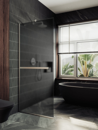 Душевая перегородка Maybah Glass MGD-718-5у 119х195 стекло тонированное профиль хром матовый