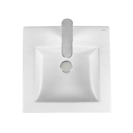 Раковина из сантехнического фарфора Bond Cube S06-410 40х40 встраиваемая цвет белый 1 отверстие под смеситель