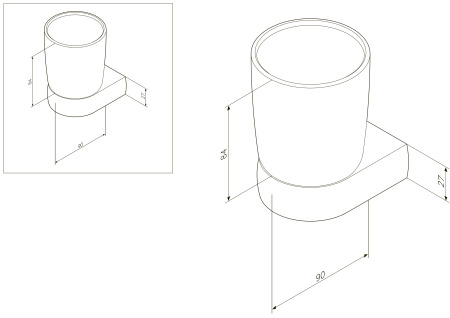 Стакан + держатель Am.Pm Sensation A3034300