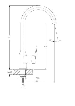Смеситель для кухни Rush Victoria VI7135-23 на мойку хром