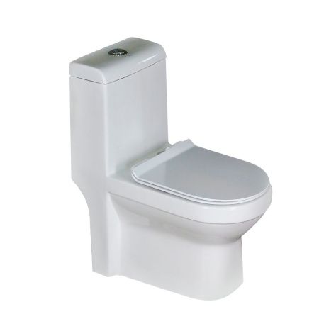 Унитаз напольный с бачком Melana 2806D-805 белый с сиденьем микролифт безободковый душевой смыв