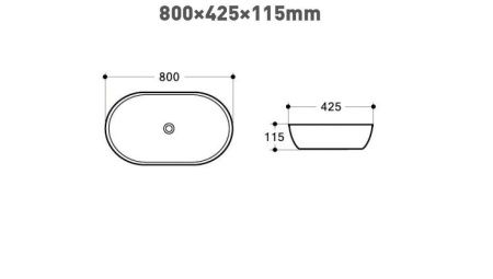 Раковина керамическая Art&Max AM2400 80х40 накладная цвет белый