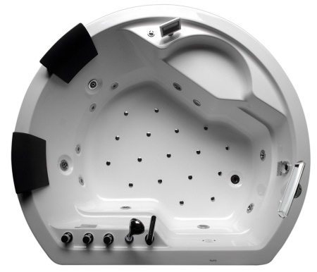 Ванна акриловая гидромассажная Gemy G9063 O 183х162 отдельностоящая овальная с каркасом