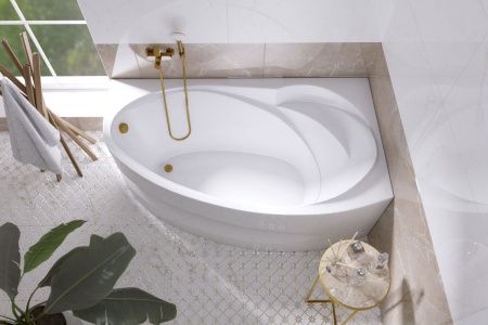 Ванна акриловая 1MarKa JULIANNA MG 01дж1595п 160х90 пристенная асимметричная без каркаса