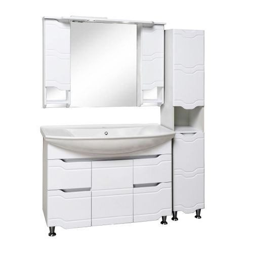 Зеркало-шкаф RUNO Стиль 1119 105х80 подвесной цвет белый - фото 4