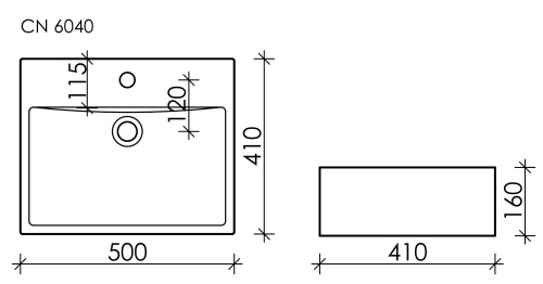 Раковина Ceramica Nova ELEMENT 50 см CN6040 накладная цвет белый - фото 2