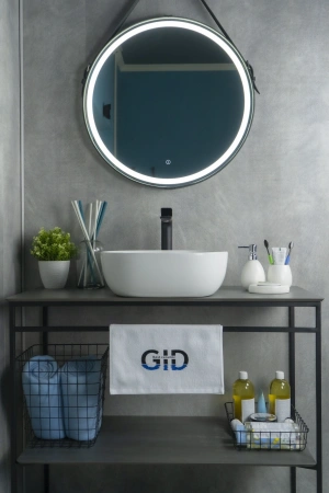 Раковина керамическая Gid Geométrico 51180 40х40 накладная цвет белый без отверстий под смеситель