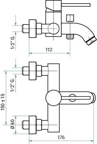 Смеситель Emmevi Piper 45001/BR настенный бронза - фото 2