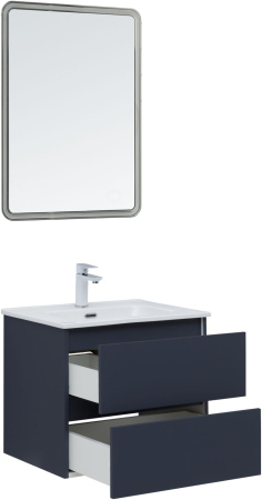 Тумба под раковину Aquanet Вега 2.0 00337947 58х47х50 подвесная цвет синий