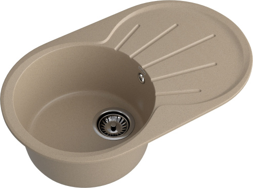 Кухонная мойка Granfest Rondo R-750L песочный 75х46 цвет бежевый - фото 2