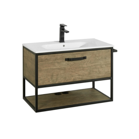 Тумба под раковину Aquaton Лофт Фабрик 1A242401LTDY0 80х44х54 подвесная цвет дуб кантри