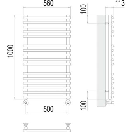 Полотенцесушитель водяной Terminus 4670078530677 55х100 хром