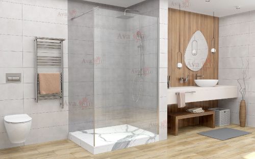 Душевая перегородка AvaCan MC100 100х200 стекло прозрачное профиль хром