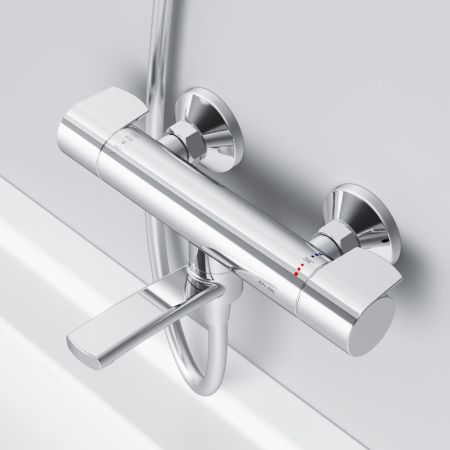 Смеситель для ванны и душа Am.Pm X-Joy F85A50000 настенный хром с термостатом