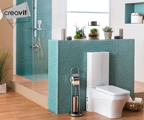 Чаша унитаза напольная Creavit Sorti SR310-00CB00E-0000 цвет белый без бачка с сиденьем микролифт душевой смыв - фото 3