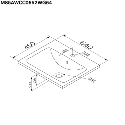 Раковина Am.Pm X-Joy 64 см M85AWCC0652WG64 встраиваемая цвет белый - фото 3