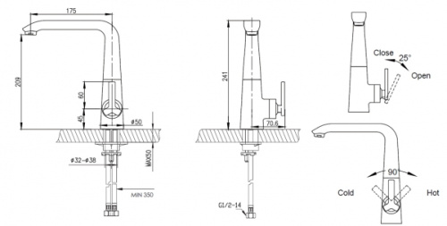 Смеситель для кухни Bravat Waterfall F773107C-1 на столешницу хром - фото 2
