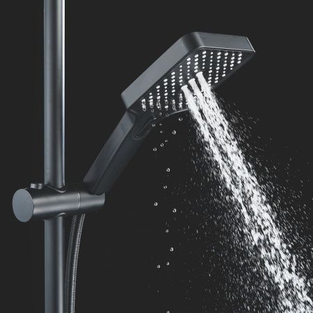 Душевая стойка Shevanik S6136H настенная цвет черный