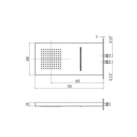 Верхний душ Gattoni Programma doccia 9945/PDCO с боковыми потертостями 25х55 хром