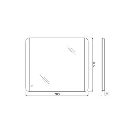 Зеркало с подсветкой BelBagno SPC-CEZ-700-600-LED-TCH 70х60 подвесное