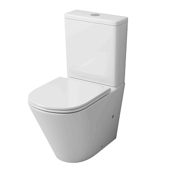 Унитаз напольный с бачком Grossman Торнадо GR-4450SQ белый глянцевый с сиденьем микролифт безободковый смыв торнадо