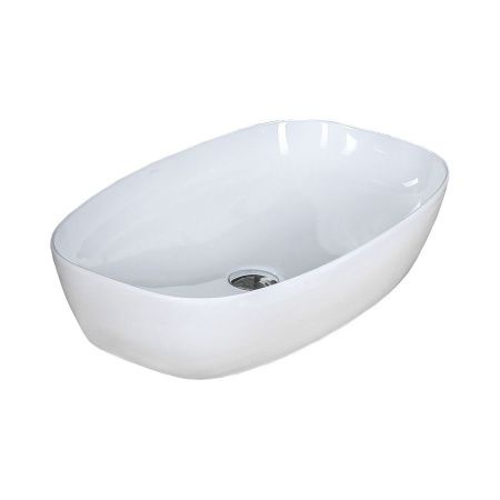 Раковина из сантехнического фарфора Melana A500A-805 60х40 накладная цвет белый без отверстий под смеситель