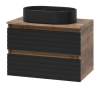 Тумба под раковину Brevita Dakota DAK-09060-19/02-2Я 60х48х43 подвесная цвет черный/коричневый