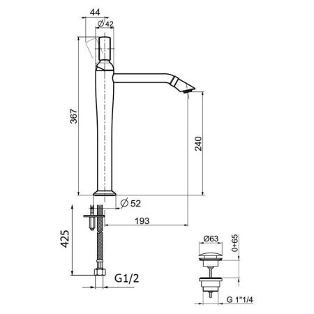 Смеситель Webert Opera OA830402560 на раковину черный