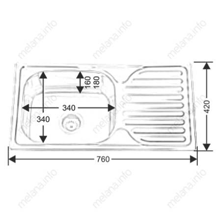 Кухонная мойка Melana 113/2 (*10) 76х42 цвет хром