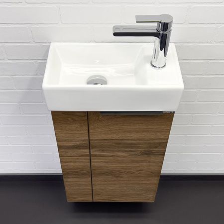 Тумба с раковиной Comforty Асти 00-00015420CF 40х20 подвесная цвет коричневый