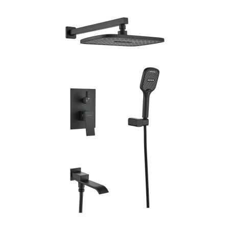 Душевая система Shevanik S4035H встраиваемая в стену цвет черный