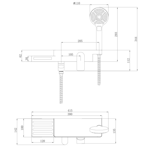 Смеситель для ванны LeMark Unibox LM6914CW настенный хром - фото 2