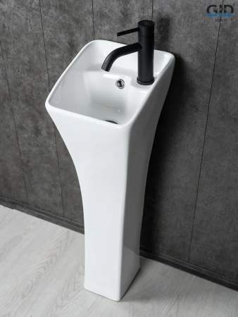 Раковина керамическая Gid Autonomo 81101 30х33 напольная цвет белый 1 отверстие под смеситель