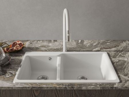Кухонная мойка Rivelato AXEL X-90D brina 85х50 цвет белый