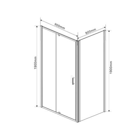 Душевой уголок Vincea Intra VSR-1I809080CL 90х80 стекло прозрачное профиль хром без поддона