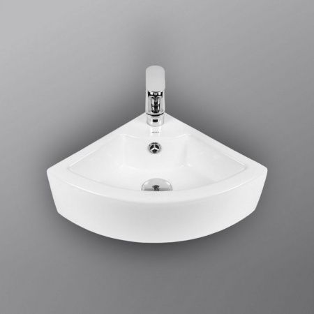 Раковина из сантехнического фарфора Bond Corner S91-320 30х30 подвесная цвет белый 1 отверстие под смеситель