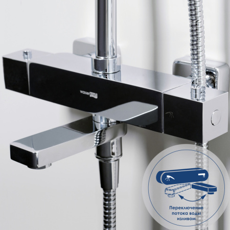 Душевая стойка WasserKRAFT A19901 настенная цвет хром с термостатом