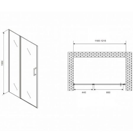 Душевая дверь Abber Sonnenstrand AG04120MS 120х195 стекло матовое профиль хром