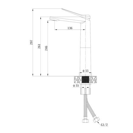 Смеситель для раковины Esko Shanghai Gold SHA25Gold на столешницу золото