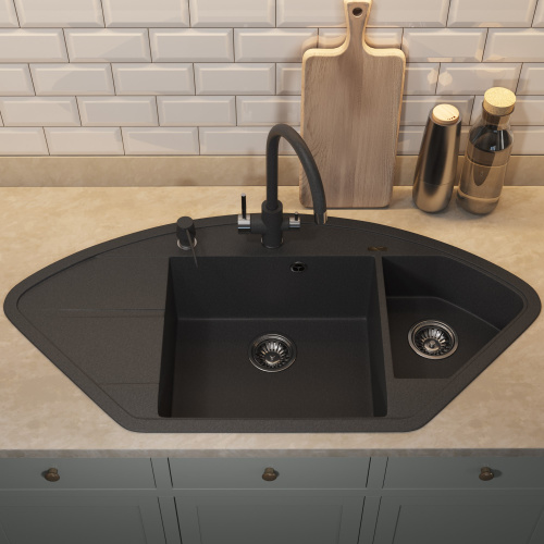 Кухонная мойка Uperwood Quartz Premium UPD-06 3910202123 100,6x51 цвет черный матовый - фото 4