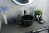 Раковина керамическая Gid Creativo 52230 40х30 накладная цвет черный без отверстий под смеситель