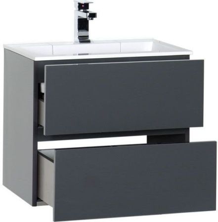 Тумба с раковиной Aquanet Алвита 00213094 60х50 подвесная цвет серый